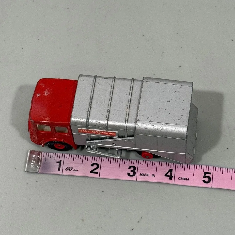 Vintage Matchbox King Size Refuse Truck K-7 Lesney Red Silver Cleansing Service